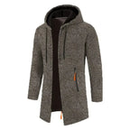 New Mens Long Sleeve Hooded Sweater for Men Zipper Sweatshirts Oversize Streetwear Warm Solid Color Autumn Jacket Hoodie Men