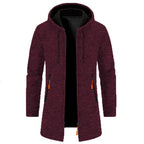 New Mens Long Sleeve Hooded Sweater for Men Zipper Sweatshirts Oversize Streetwear Warm Solid Color Autumn Jacket Hoodie Men