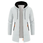 New Mens Long Sleeve Hooded Sweater for Men Zipper Sweatshirts Oversize Streetwear Warm Solid Color Autumn Jacket Hoodie Men