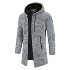 New Mens Long Sleeve Hooded Sweater for Men Zipper Sweatshirts Oversize Streetwear Warm Solid Color Autumn Jacket Hoodie Men